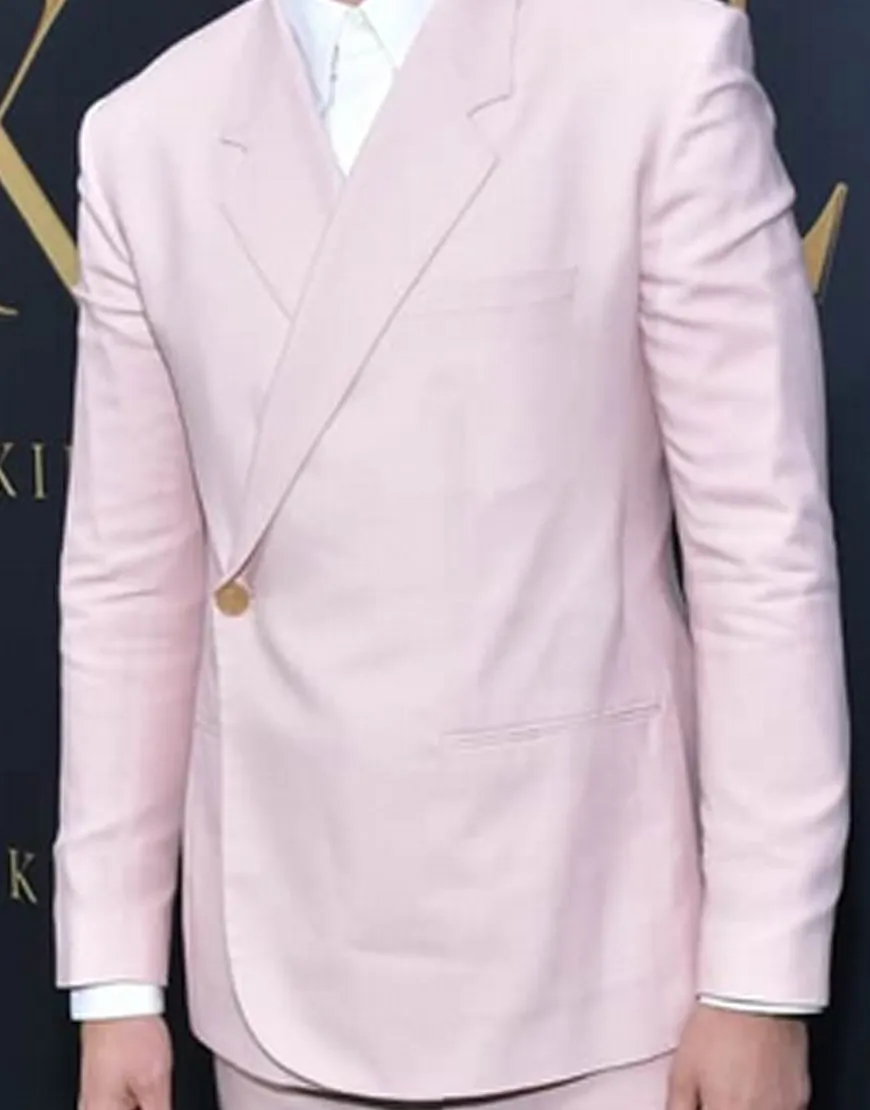 Tolkien Premiere Nicholas Hoult Blazer Coat | Men's Pink Blazer Suit Coat 